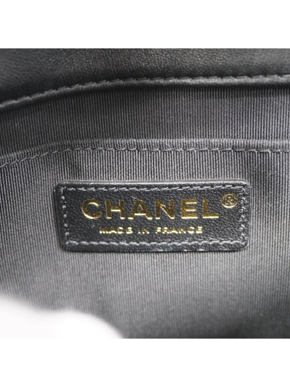 Chanel Shoulder Bag Mini Quilted Lambskin Black Champagne Gold